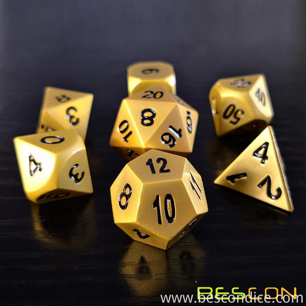 Deluxe Matt Golden Solid Metal Dice Set 2 Deluxe Matt Golden Solid Metal Dice Set 2